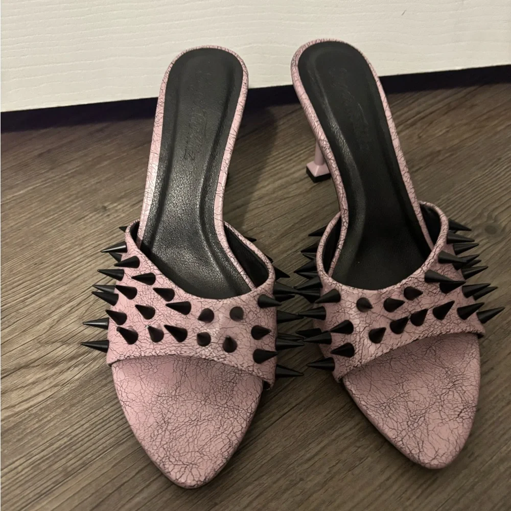 Dolls Kill / Sugar Thrillz Lovestruck Edge Peep Toe Heels - Picture 3 of 10
